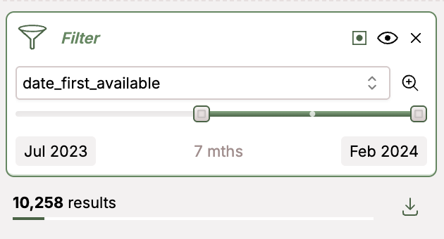 Atlas Filter by timestamp.