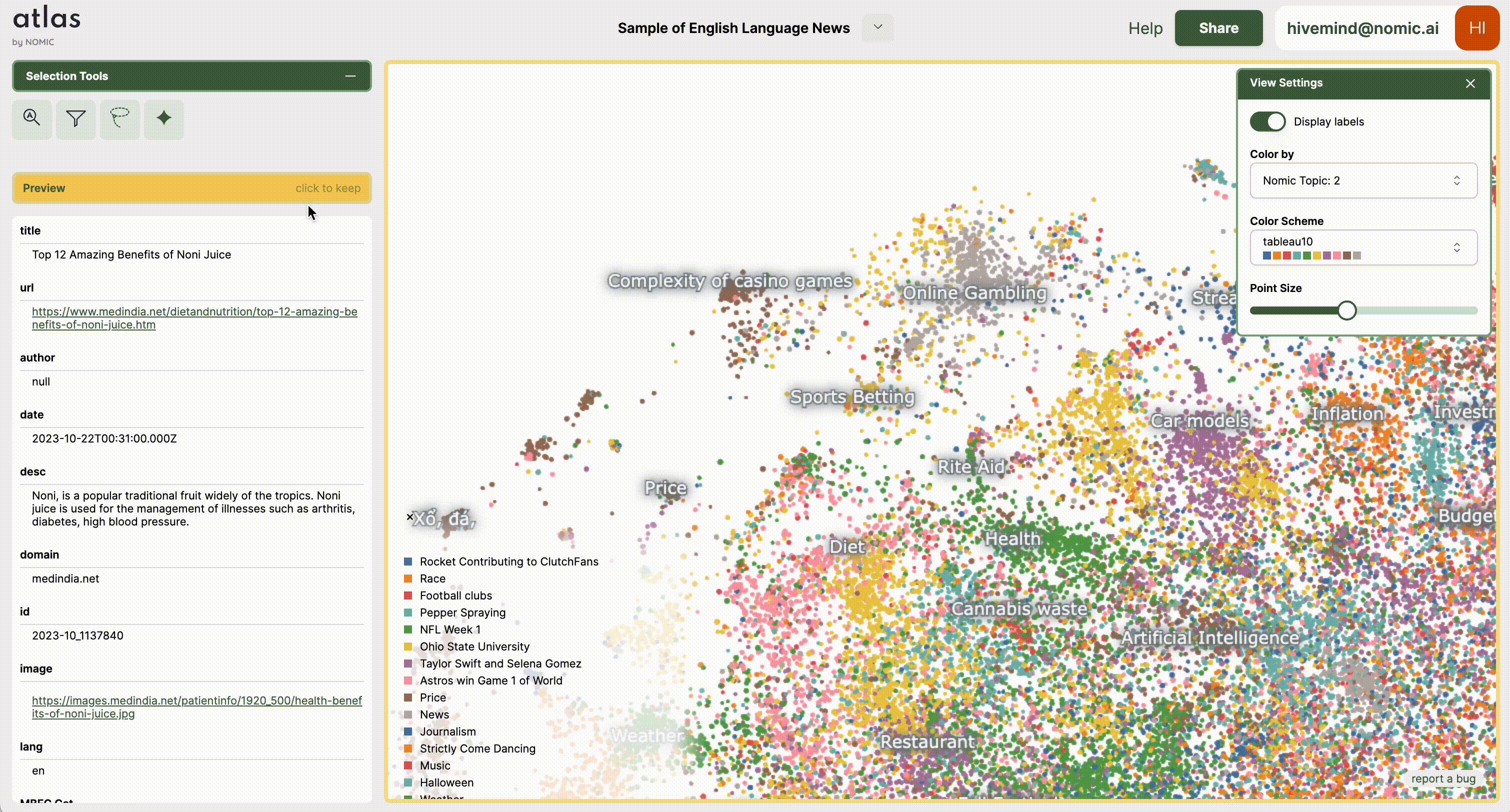 Gif of Atlas news applying lasso tool to betting section.