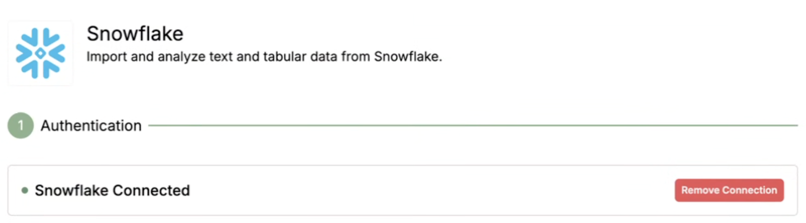 Successful Snowflake connection